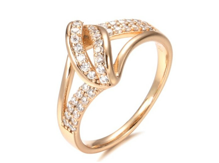 Bague en Zircon naturel en or Rose 585