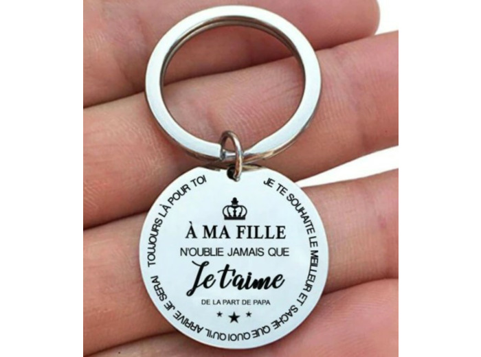 Porte-clés  "A ma fille" de la part de papa