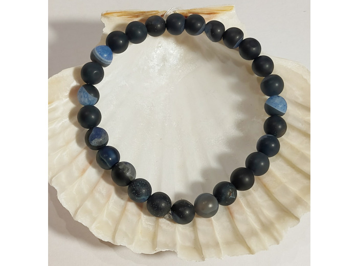 Agate mat bleu foncé