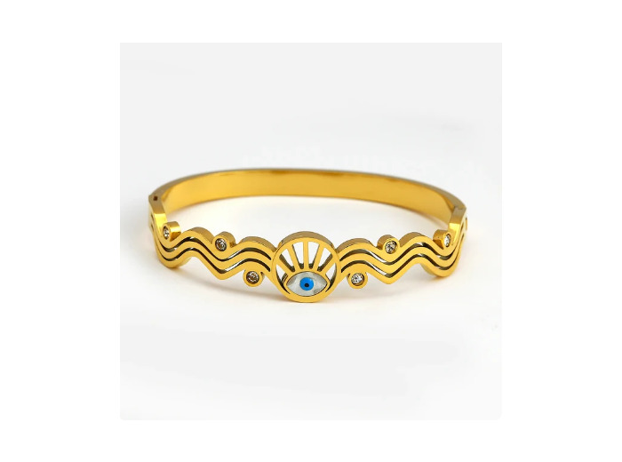 Bracelet jonc doré œil