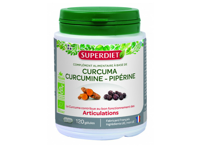 Curcuma Curcumine Piperine Bio 120 Gelules Superdiet