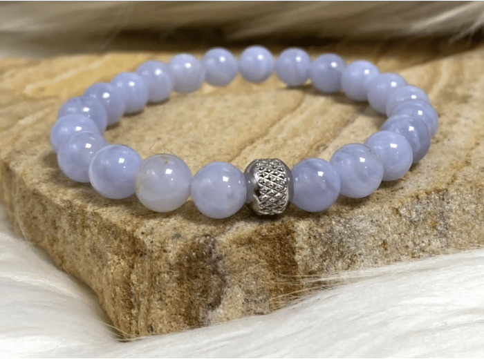 BRACELET CALCEDOINE BLEUE
