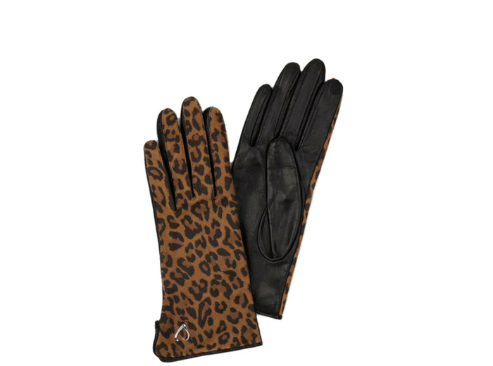 Lancaster Gants Femme En Cuir Tactiles Taille 7 Noir Léopard
