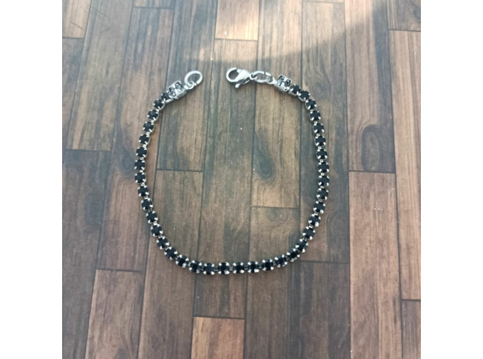 Bracelet strass argenté-noir