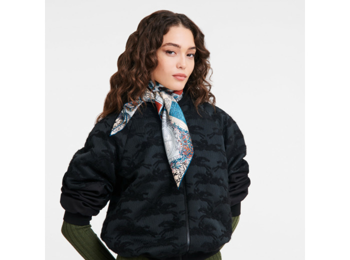 Longchamp Carré de soie 90 Paon