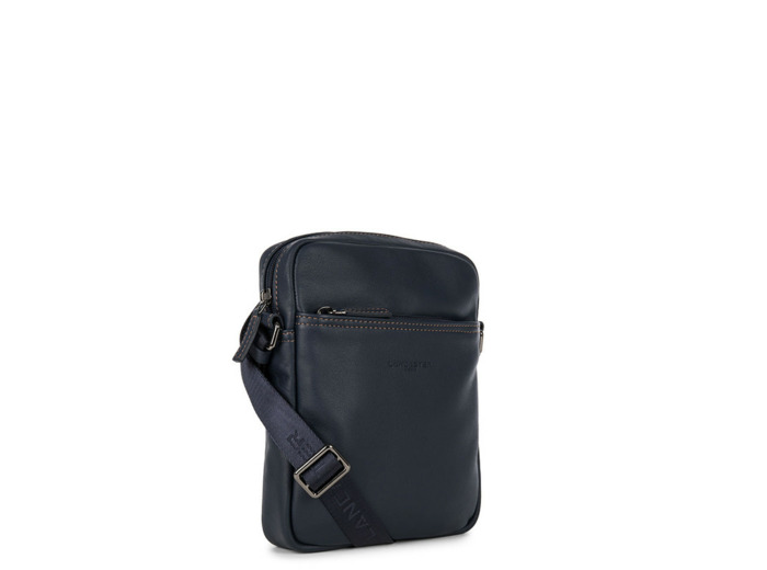Lancaster Soft Vitage Men Pochette 320-14 Bleu Foncé Camel