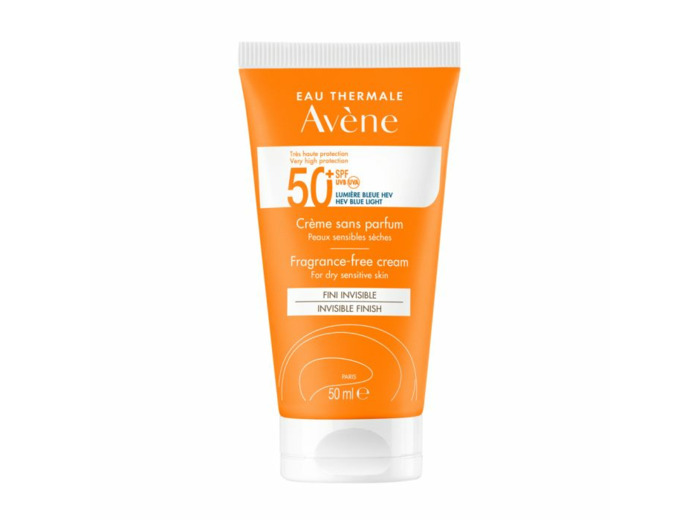 Crème SPF50+ Sans Parfum 50ml Solaire Peaux sensibles sèches Avène