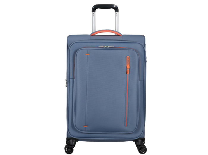 American Tourister CloudRider Valise Souple 67Cm 4 Roues Trolley Extensible & TSA Stone Blue