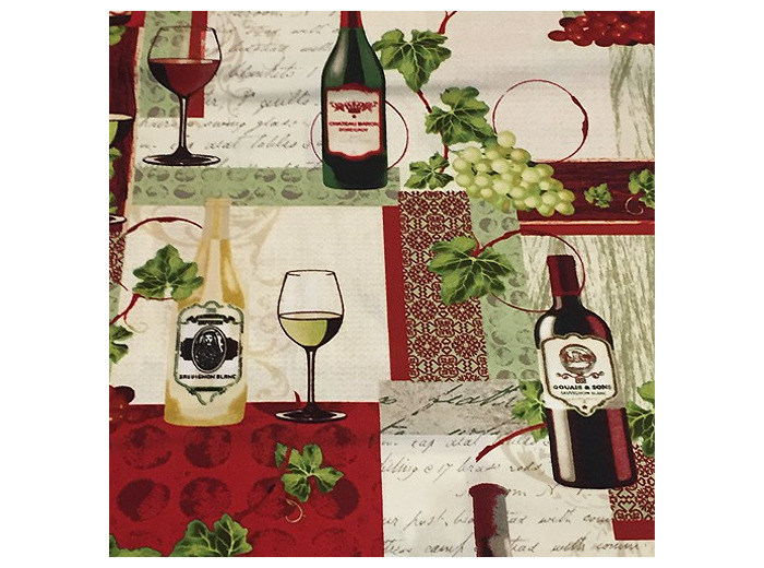 Tissu imprimé vin - Grand cru