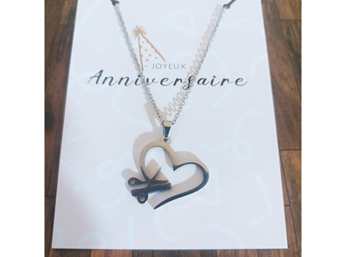 Pendentif passion coiffure en acier inoxydable