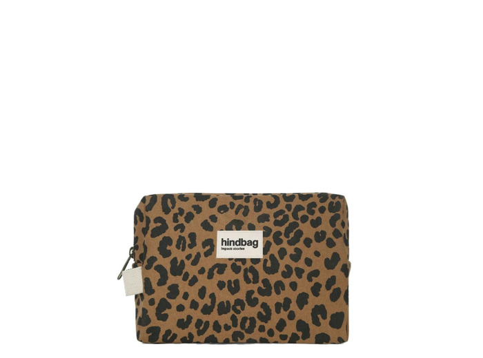 Hindbag Leon Trousse Cosmétique En Coton Bio Léopard Cannelle