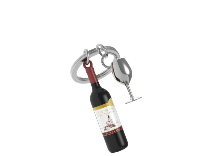 Metalmorphose Porte-clés Platine Bouteille Vin