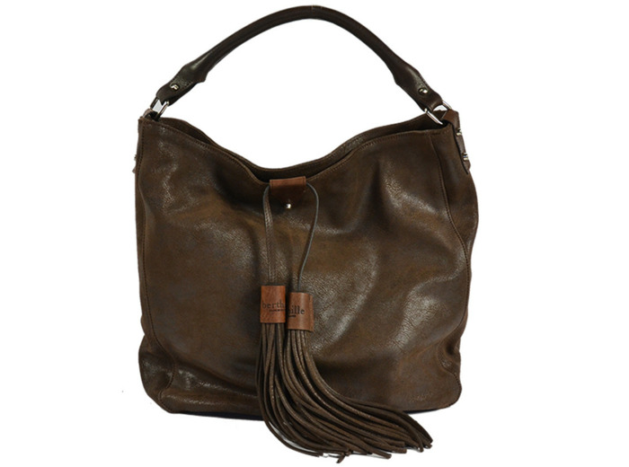 Berthille Hermine Sac Shopping Cuir Vieilli Marron