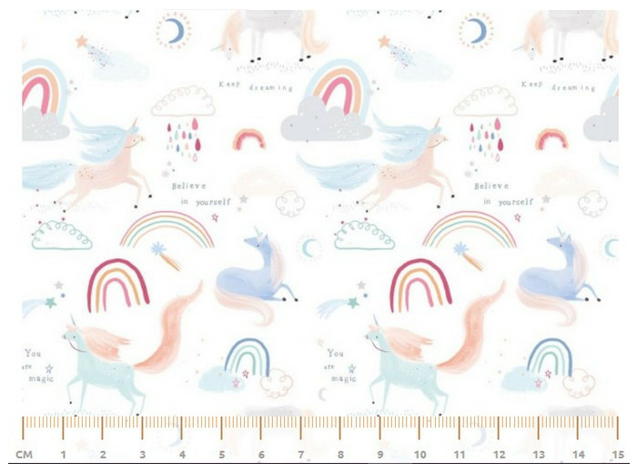 Tissu popeline Unicorn is in the air Katia Fabrics
