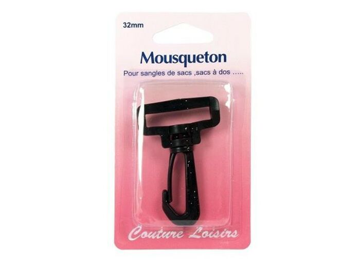 Mousqueton noir - 32 mm