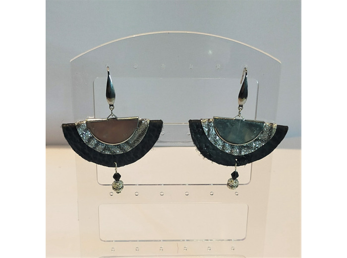 B.O. Similicuir noir/argent