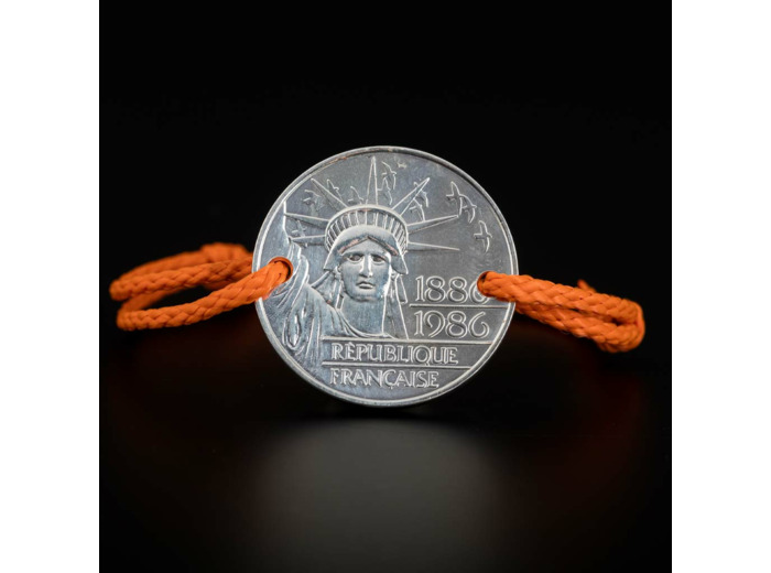 Bracelet cordon et pièce 100 francs