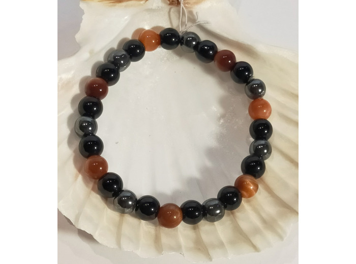 Obsidienne, hématite, cornaline