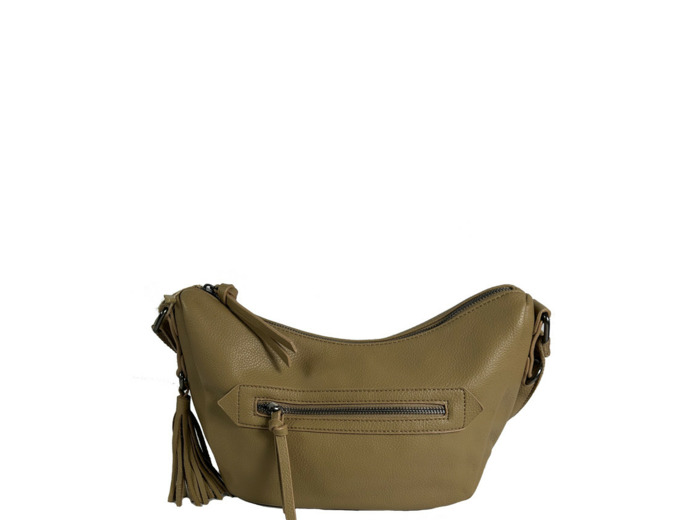 Farfouillette Grand Sac Banane Similicuir Grainé Sable
