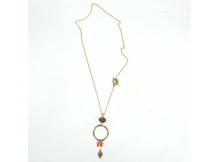 Collier pampilles bleu Zeline