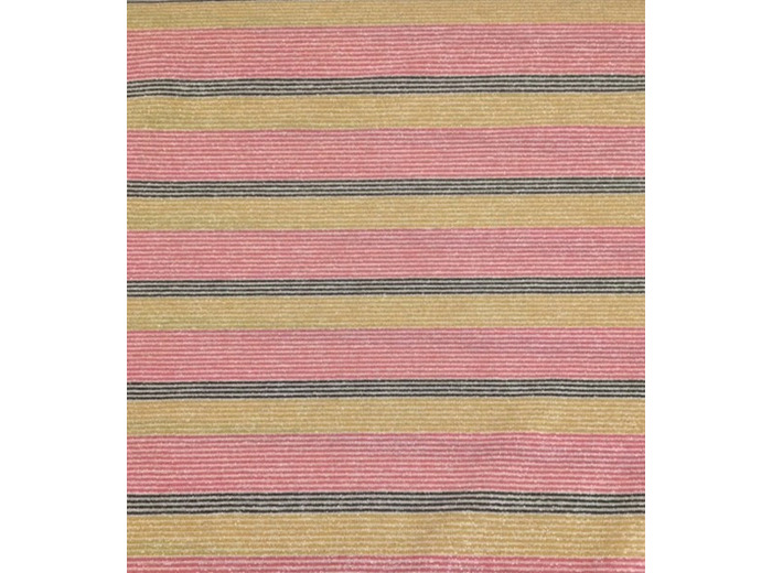 Tissu jersey rayé rose, jaune, anthracite