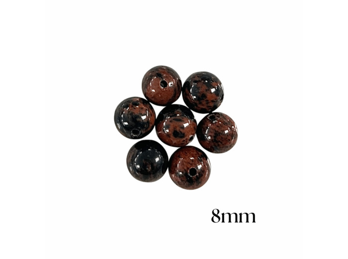 PERLES OBSIDIENNE ACAJOU