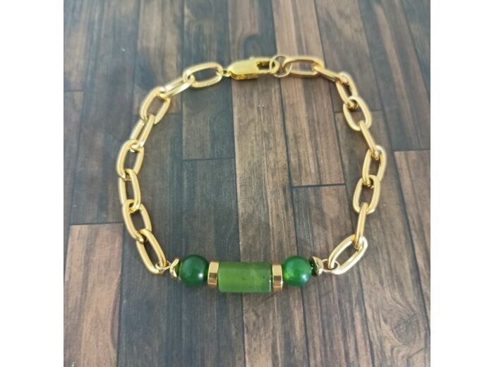 Bracelet chaîne Jade vert