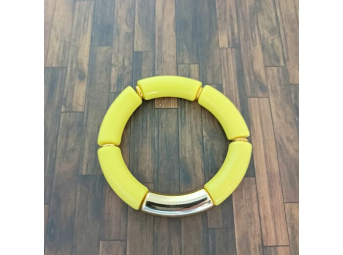 Bracelet tube jaune doré 36mm