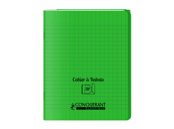 Cahier à rabats 17x22 - 48 pages - Séyès - Polypro vert