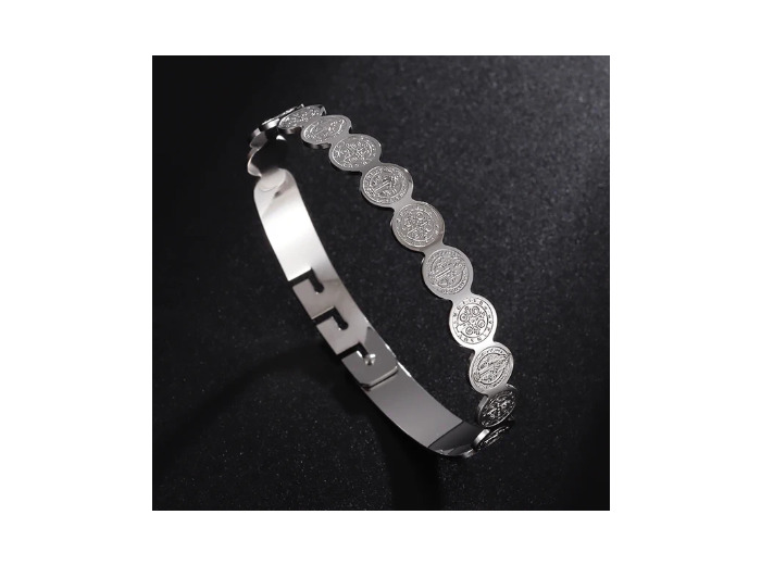 Bracelet manchette en acier inoxydable