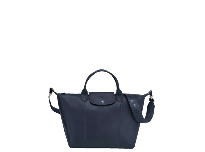 Longchamp Le Pliage Cuir Sac Porté Main Navy