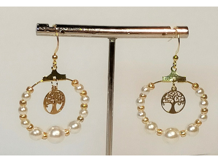 B.O. doré/blanc/arbre de vie