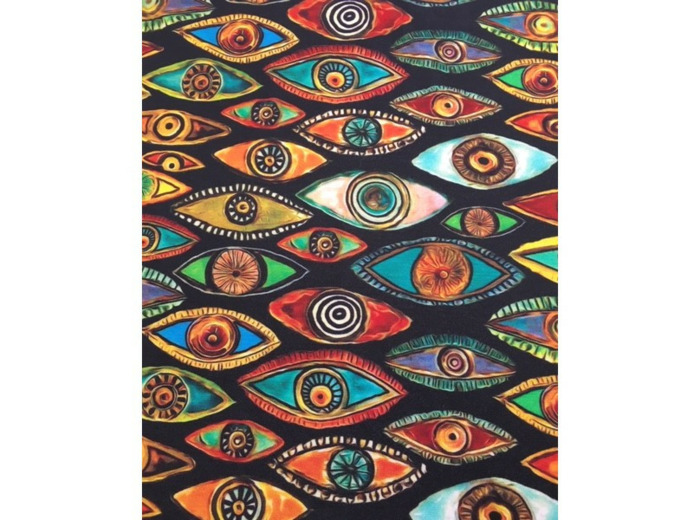 Tissu maille viscose Yeux de la mythologie