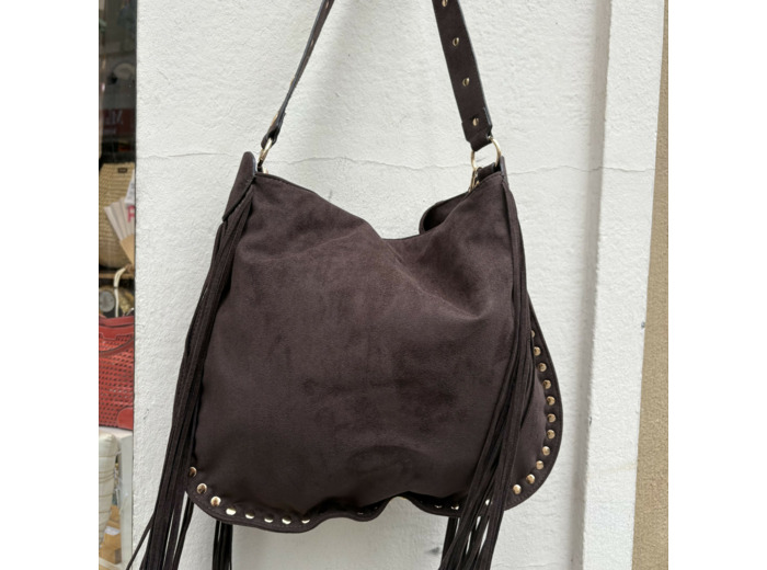 Sac à frange marron