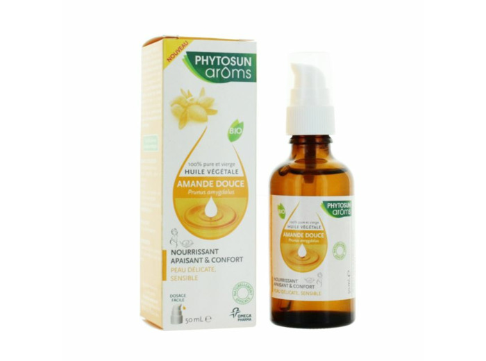 Huile Vegetale Amande Douce Peaux Delicates Bio 50ml Phytosun Aroms