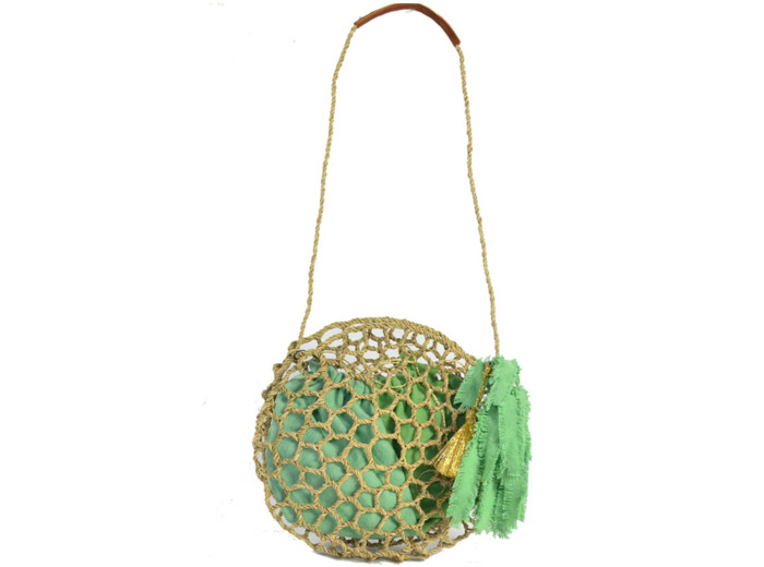 Virginie Darling Seaside Panier Rond Naturel Menthe