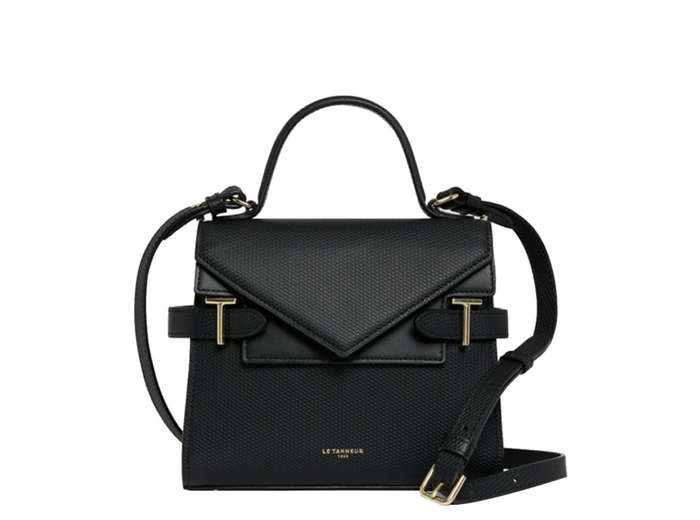 Le Tanneur Emilie Petit sac à main double rabat cuir Noir