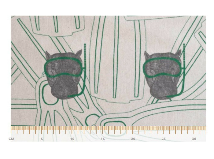 Tissu Canvas Hippo Diving Katia