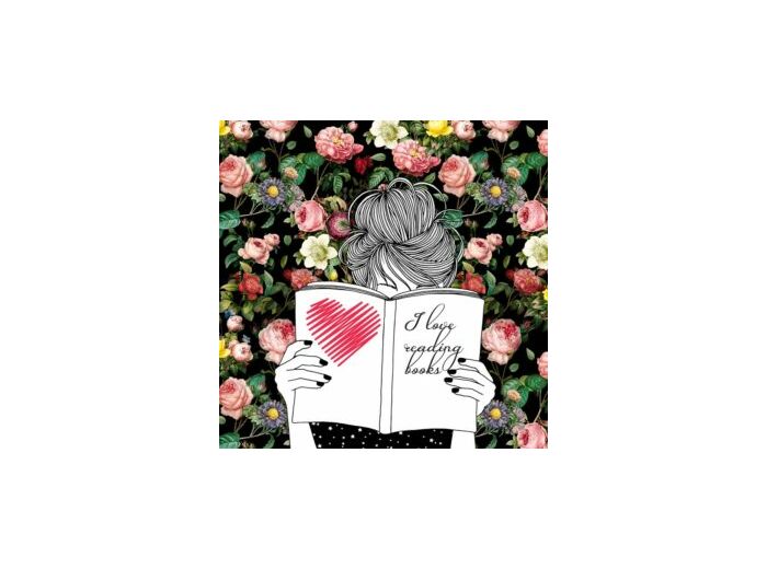 Panneau étanche aime lire des roses colorées et des papillons noirs 45 x 45 cm