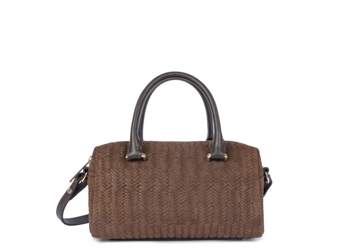 Lancaster Tressé Cube Sac A Main En Cuir Tressé 530-67 Marron