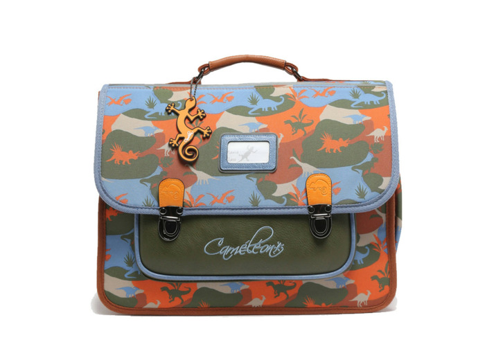 Caméléon Rétro Cartable 38cm Orange Dino