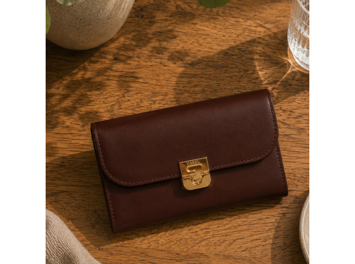 Gérard Darel PM Wallet Portefeuille En Cuir Marron