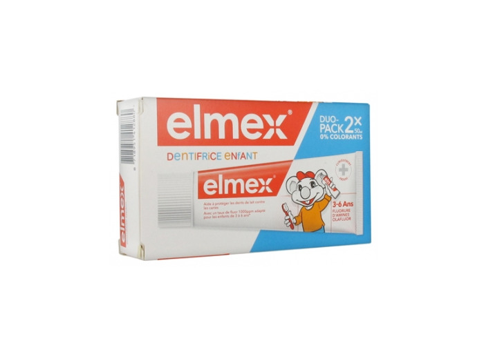 Dentifrice enfant 3-6 ans 2x50ml Elmex