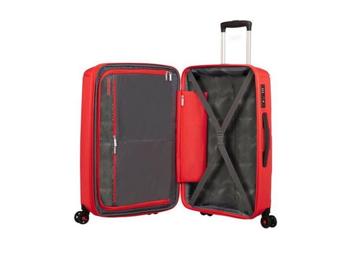 American Tourister Sunside Spinner 77 cm Valise Trolley 4 Roues Sunset Red