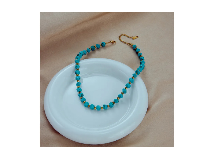 Collier turquoise/doré