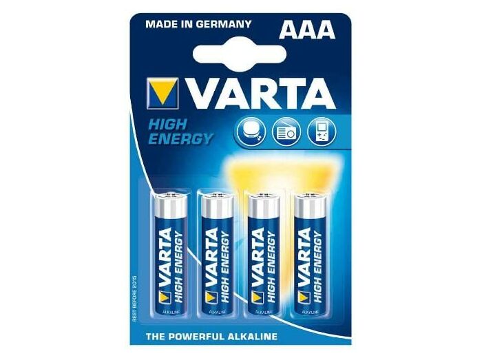 VARTA Blister de 4 piles alcaline "High Energy", Micro (AAA/LR3)