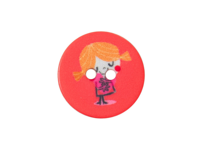 Bouton fillette rouge