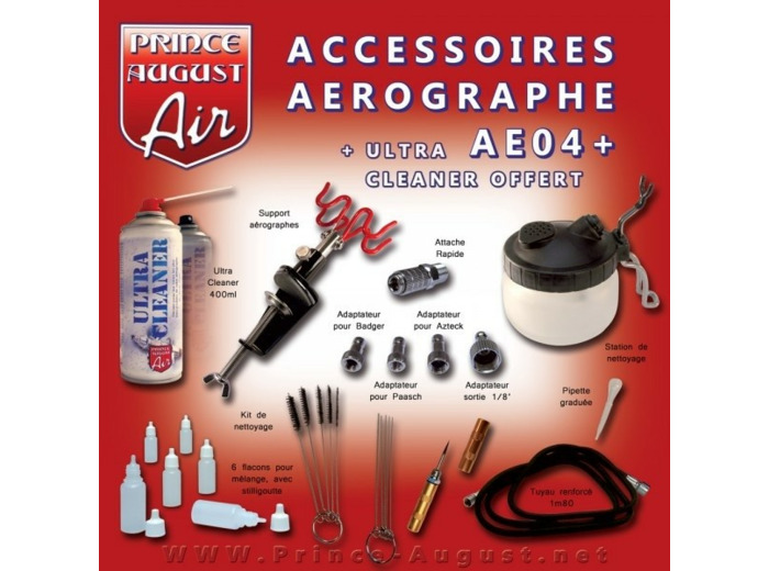 AE04 + Optimum Accessoires Aérographe + Ultra Cleaner