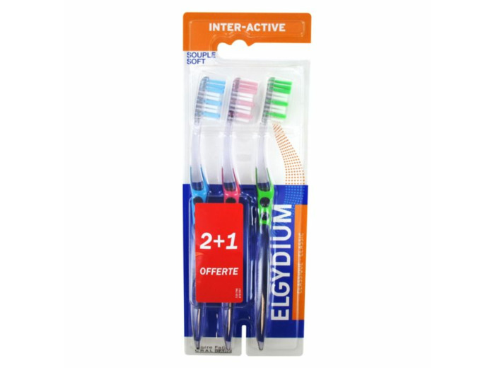 Brosse à dents Trio Souple Inter-Active Elgydium
