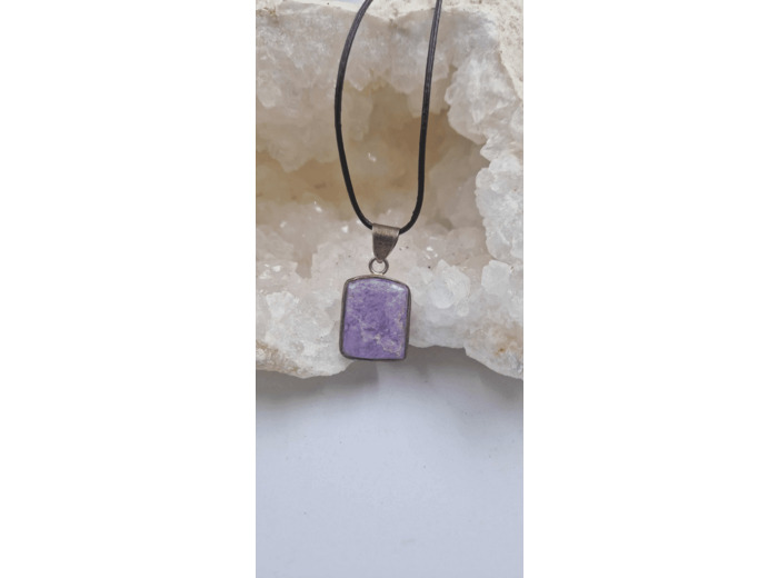Pendentif charoite monture argent 925 olpa824